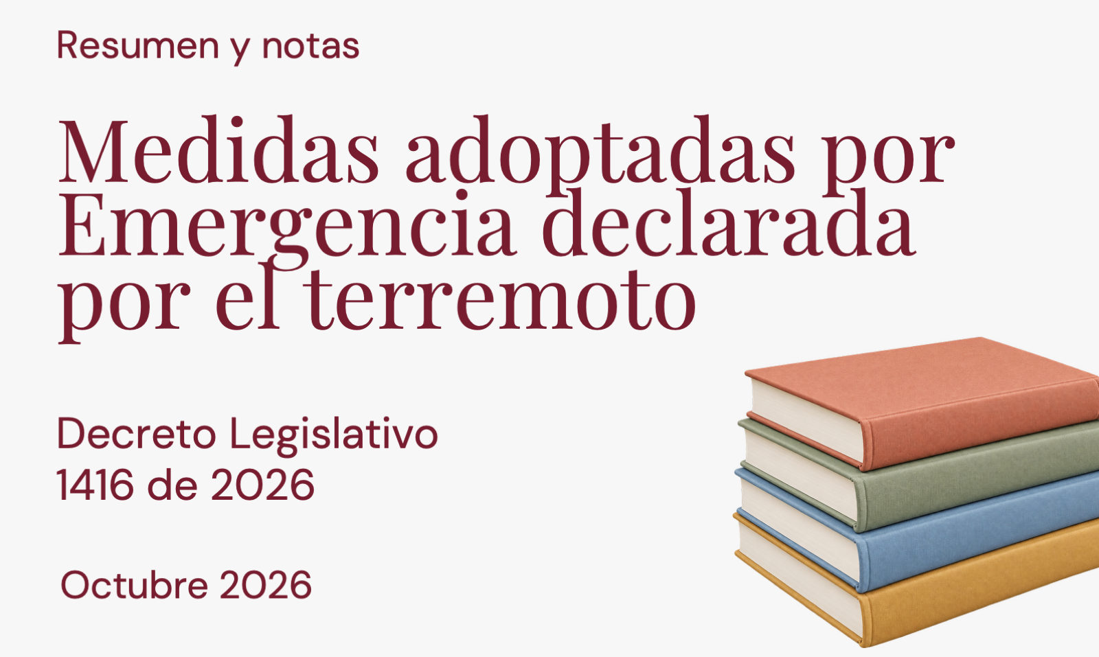 Medidas adoptadas por Emergencia declarada por el terremoto: Decreto Legislativo 1416 de 2026